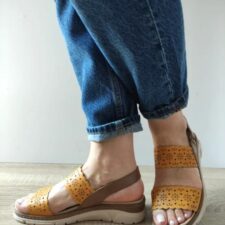 Sandale Casual Dama  12514Gt Mostar 08-N Galbene + Maro - Galben -