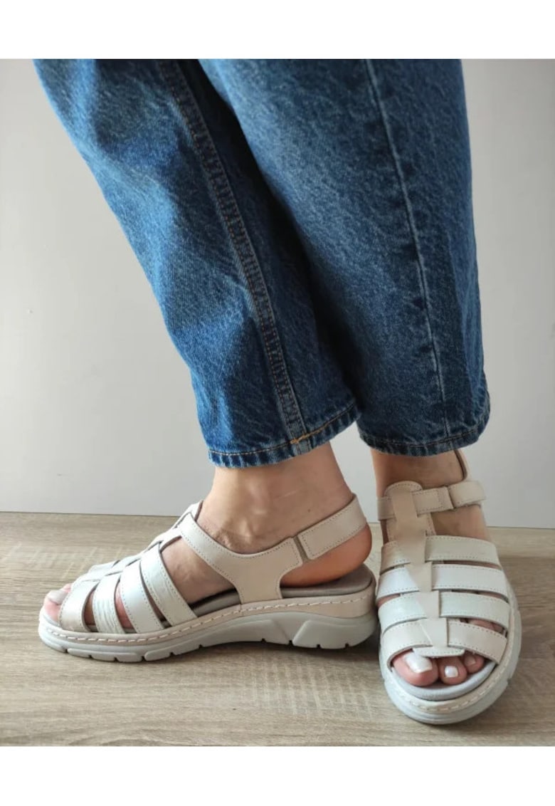 Sandale Casual Dama 12516T Mostar 52-N Bej + Alb + Gri - Bej - 1 Sandale Casual Dama 12516T Mostar 52-N Bej + Alb + Gri - Bej