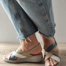 Sandale Casual Dama  17-1013 Bej + Color - Bej -