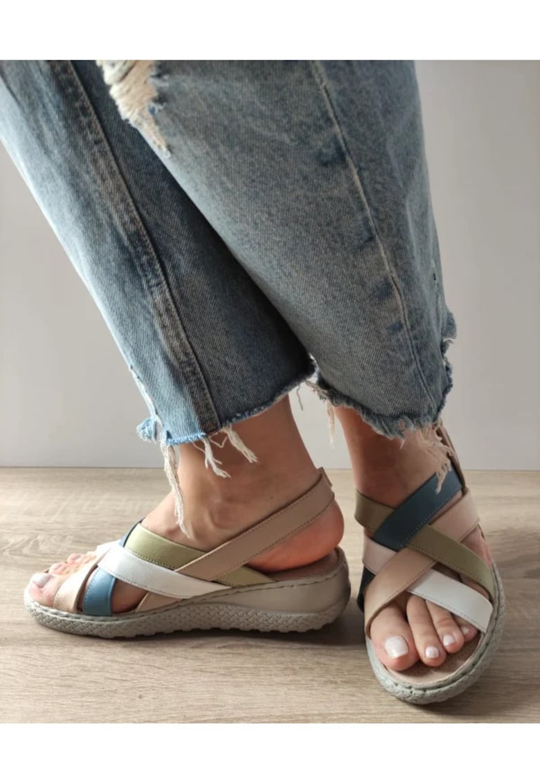 Sandale Casual Dama 17-1013 Bej + Color - Bej - 1 Sandale Casual Dama  17-1013 Bej + Color - Bej -