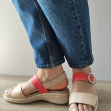 Sandale Casual Dama  18004At Azores 15-N Bej + Corai - Bej -