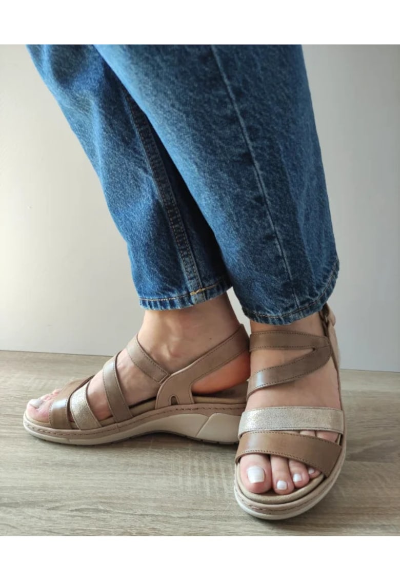 Sandale Casual Dama 18010T Azores 03-N Bej + Maro - Bej - 1 Sandale Casual Dama  18010T Azores 03-N Bej + Maro - Bej -