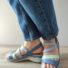 Sandale Casual Dama  18010T Azores 07-N Albastre + Vernil - Albastru -