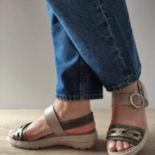 Sandale Casual Dama  20000T Krabi 40-N Kaki Cu Bej Si Bronze - Verde -