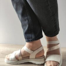 Sandale Casual Dama  28716-44 Bej + Auriu - Bej -