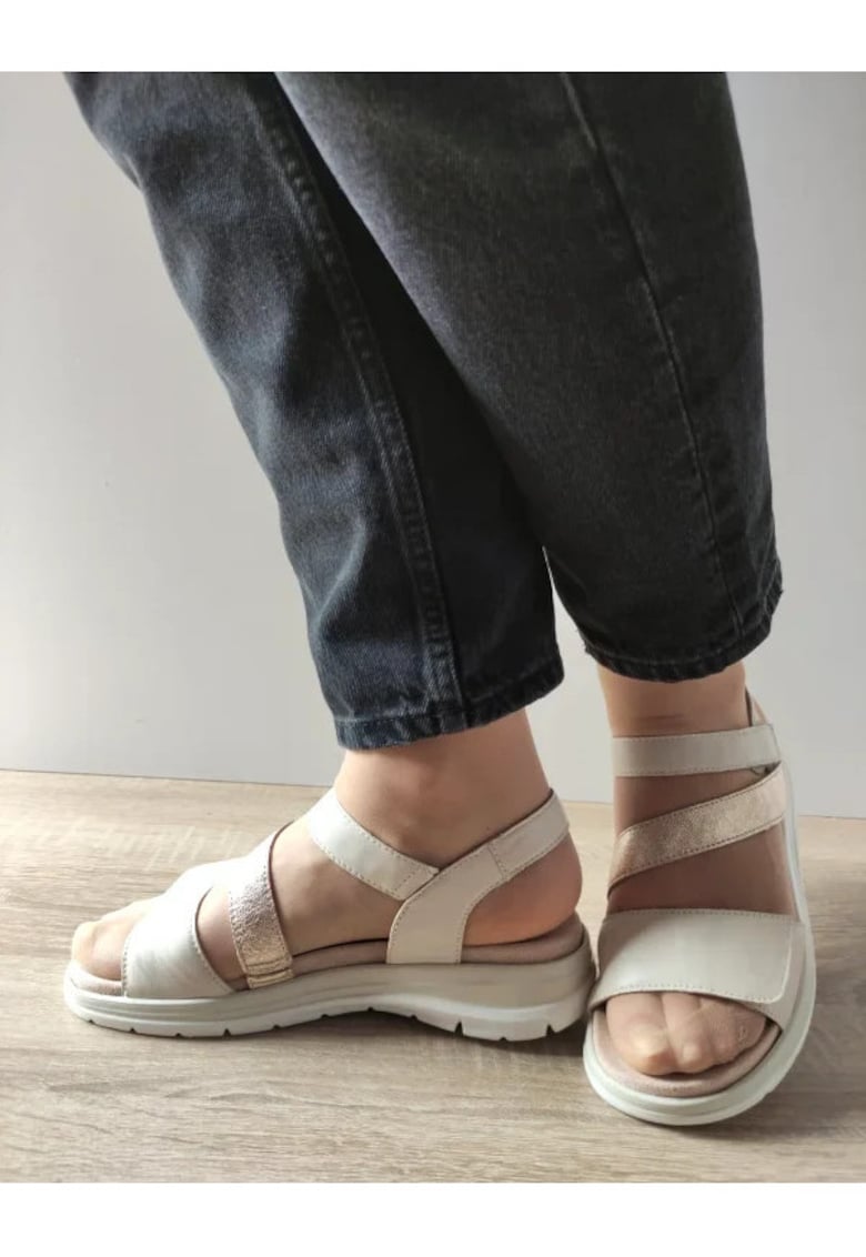 Sandale Casual Dama 28716-44 Bej + Auriu - Bej - 1 Sandale Casual Dama  28716-44 Bej + Auriu - Bej -
