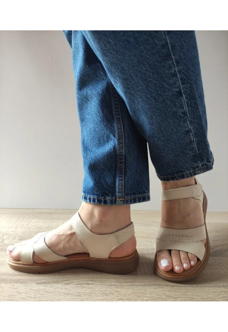 Sandale Casual Dama 33182 Bej - Bej - 1 Sandale Casual Dama  33182 Bej - Bej -