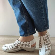 Sandale Casual Dama  413V8-80 Albe + Color - Alb -