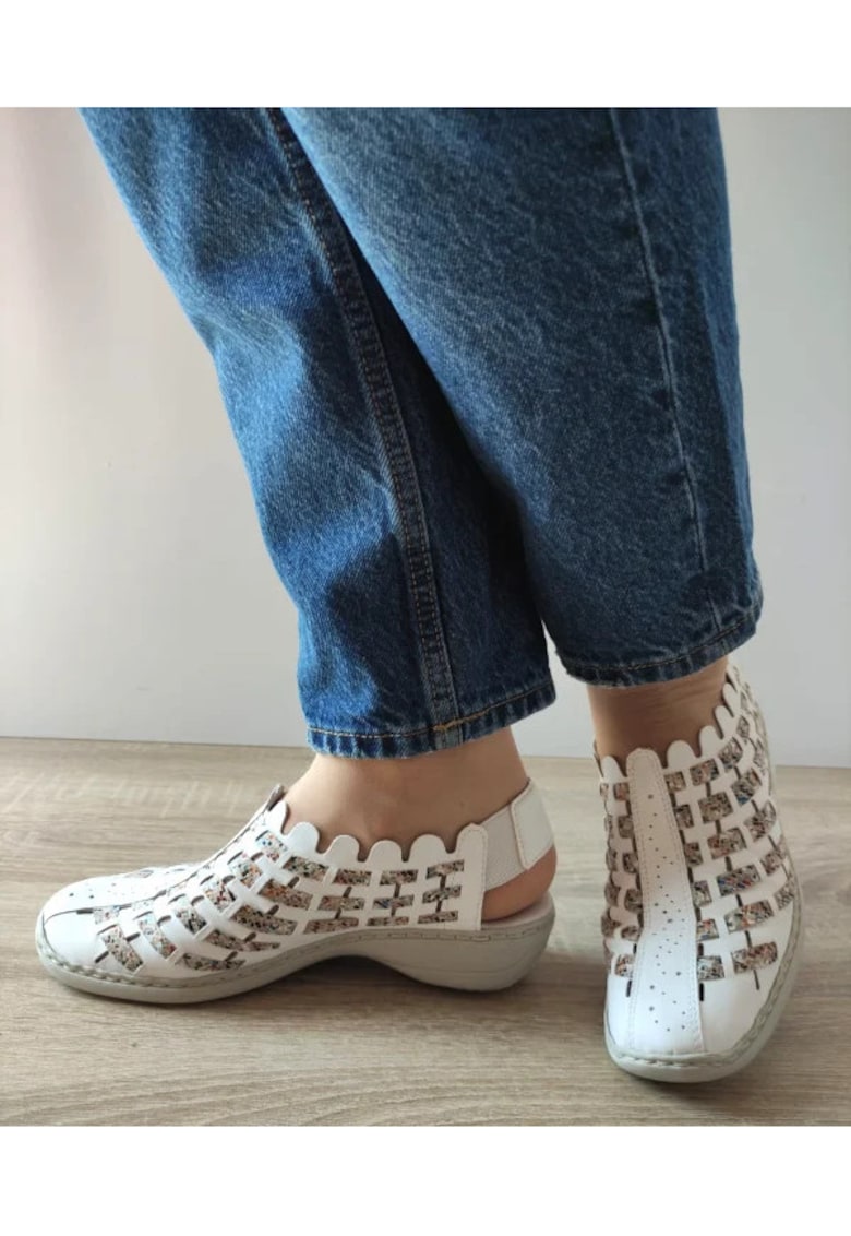 Sandale Casual Dama 413V8-80 Albe + Color - Alb - 1 Sandale Casual Dama  413V8-80 Albe + Color - Alb -