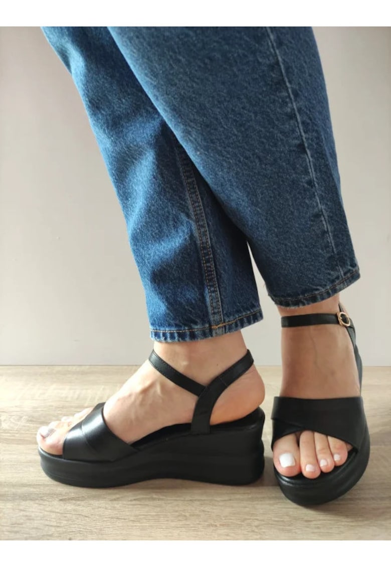 Sandale Casual Dama 49009 Negre - Negru - 1 Sandale Casual Dama  49009 Negre - Negru -