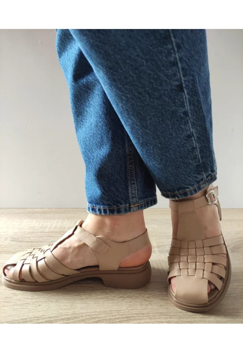 Sandale Casual Dama 5250 Bej - Bej - 1 Sandale Casual Dama  5250 Bej - Bej -