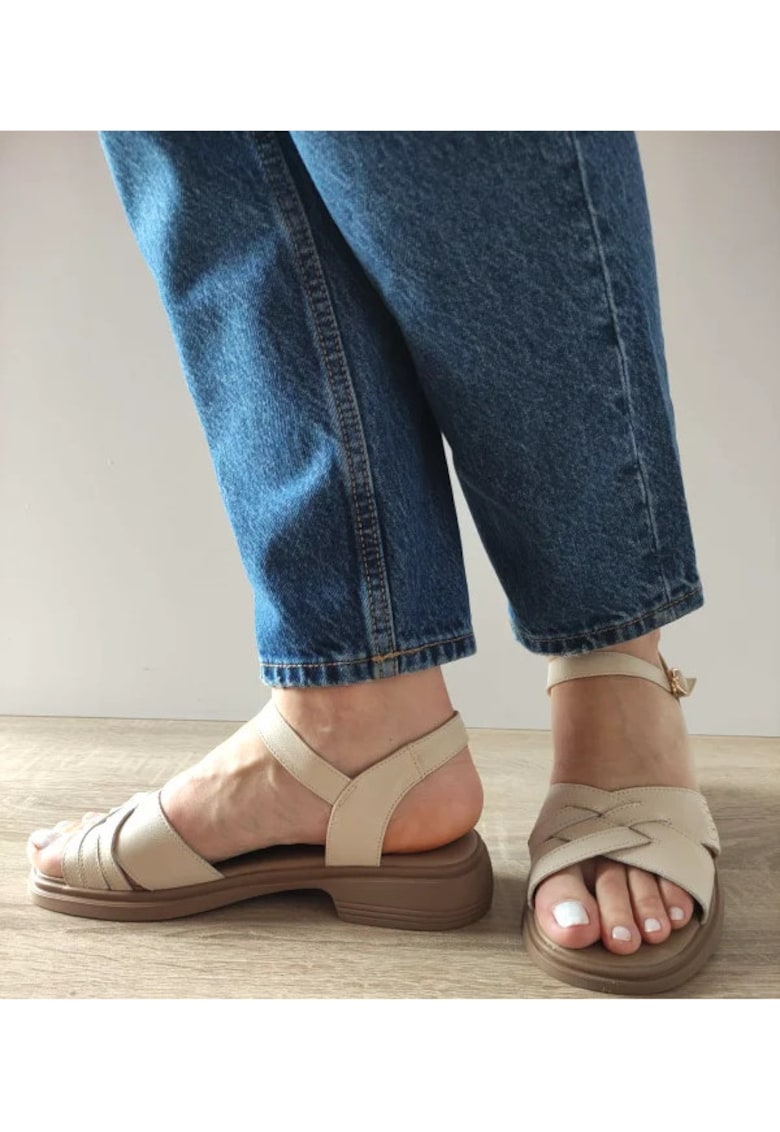 Sandale Casual Dama 5251 Crem - Crem 1 Sandale Casual Dama  5251 Crem - Crem