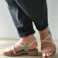 Sandale Casual Dama  70407 J1-N Roz + Bej + Vernil - Roz -