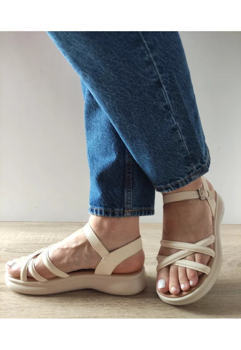 Sandale Casual Dama 802 Bej - Bej - 1 Sandale Casual Dama  802 Bej - Bej -