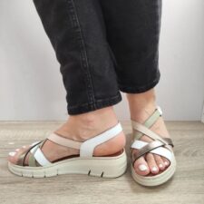 Sandale Casual Dama  Fr-402 Albe + Comb - Multicolor -