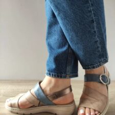 Sandale Casual Dama  Su20002T Krabi 15-N Bej Cu Albastru - Bej -