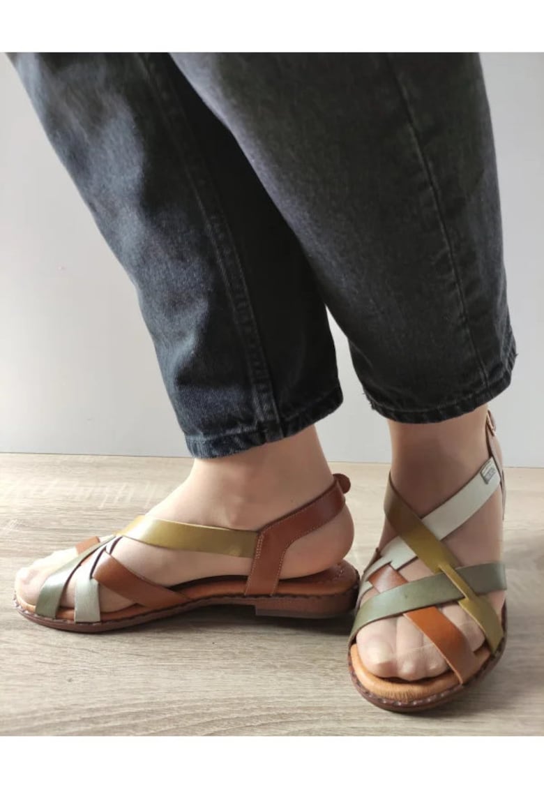 Sandale Casual Dama W0X-0556C6 Maro + Comb - Maro - 1 Sandale Casual Dama  W0X-0556C6 Maro + Comb - Maro -