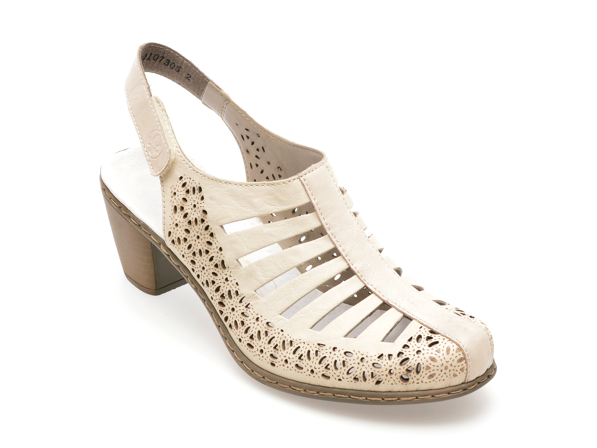 Sandale casual RIEKER bej, 40959, din piele naturala 1 Sandale casual RIEKER bej