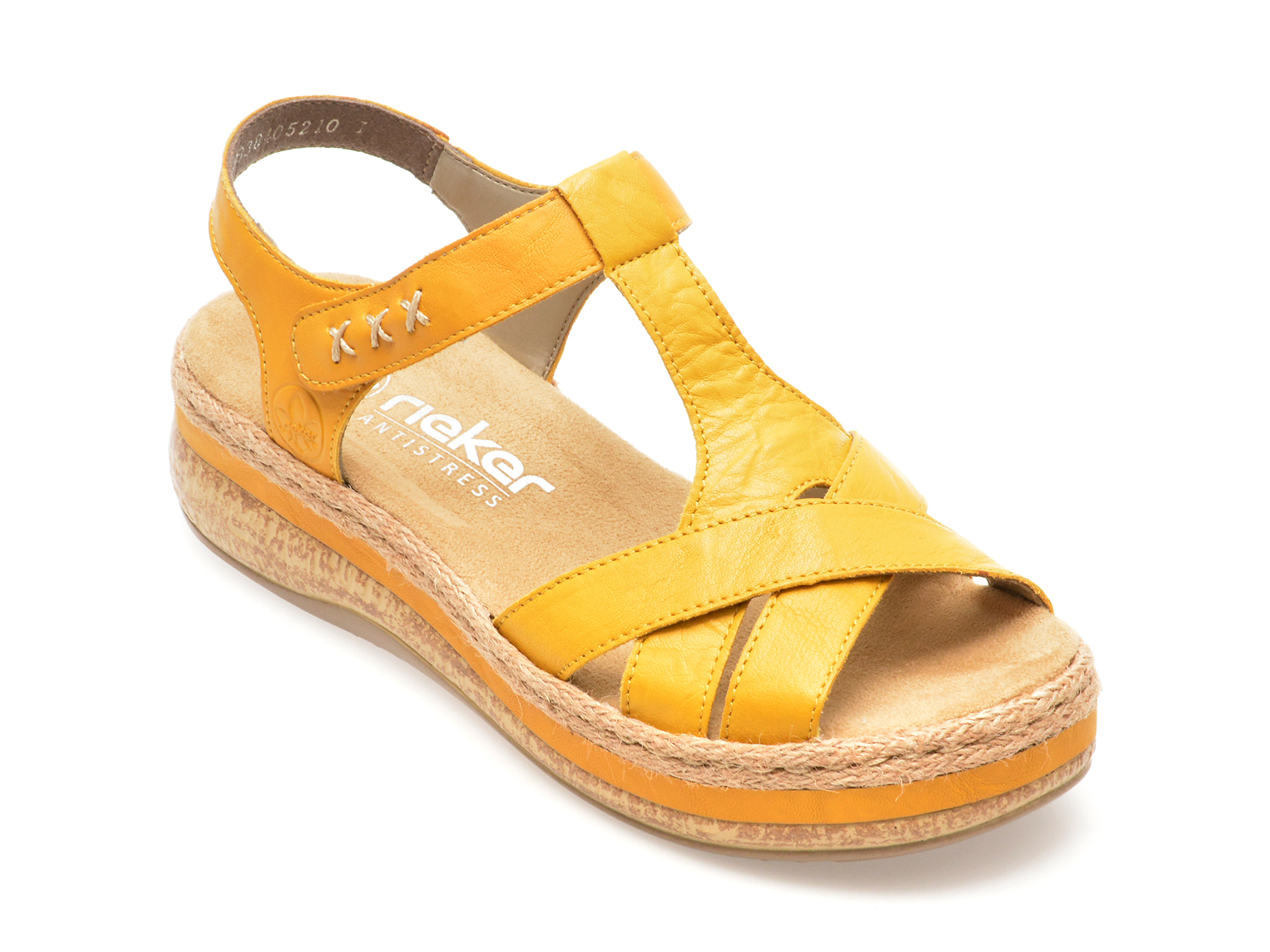 Sandale casual RIEKER galbene, V0919, din piele naturala 1 Sandale casual RIEKER galbene