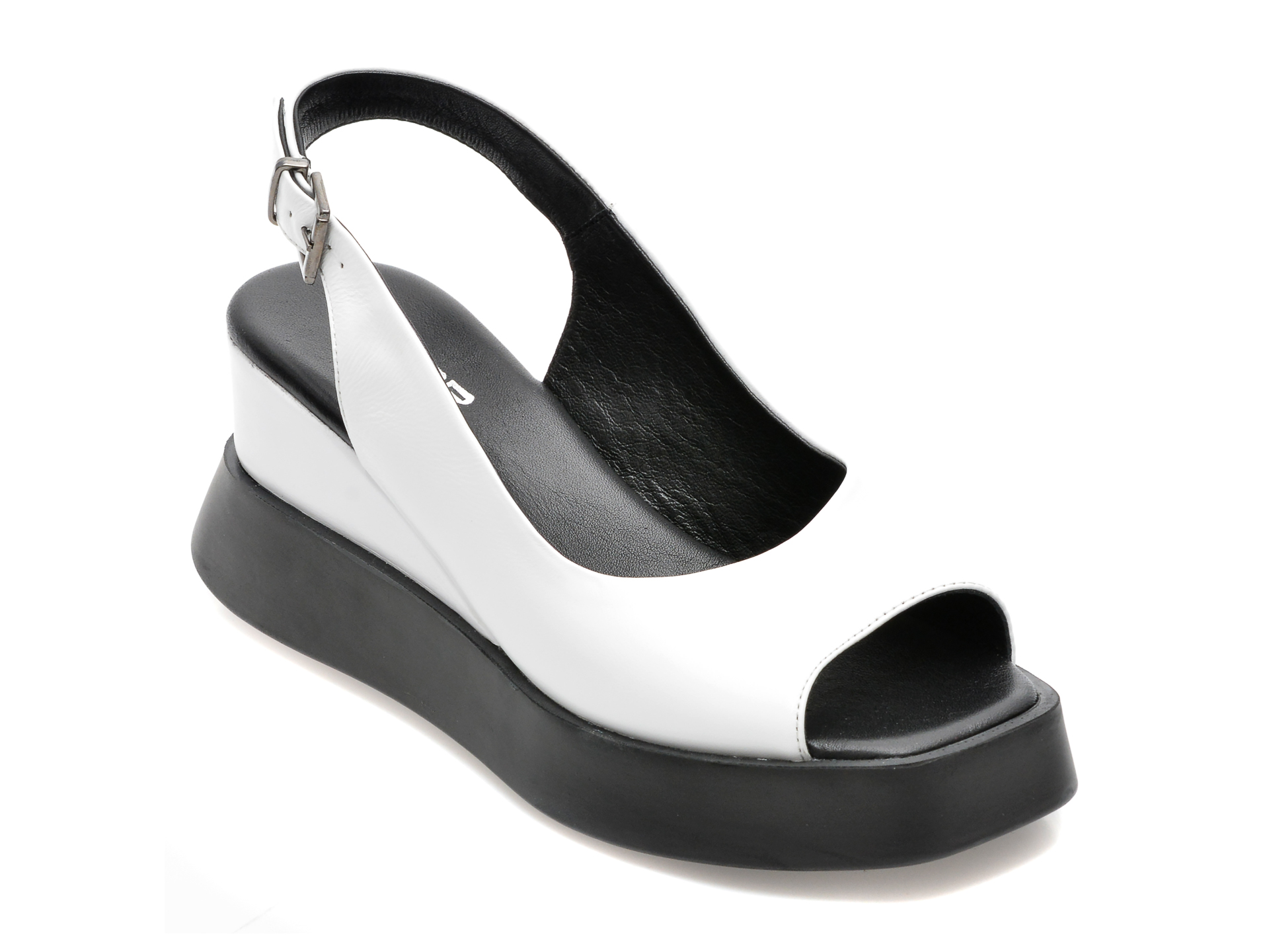 Sandale DEREM albe, 30033, din piele naturala 1 Sandale DEREM albe