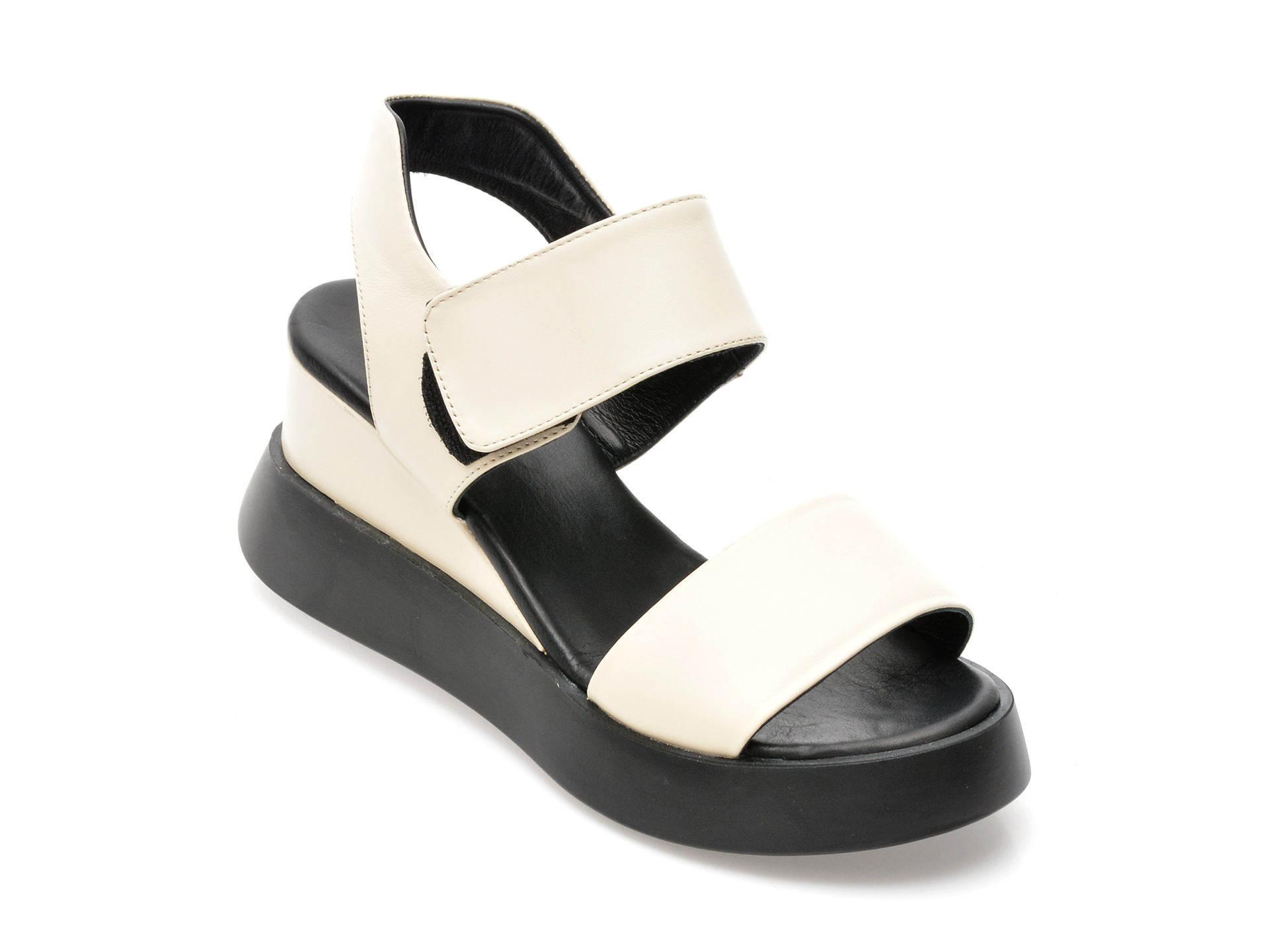 Sandale DEREM bej, 3002, din piele naturala 1 Sandale DEREM bej