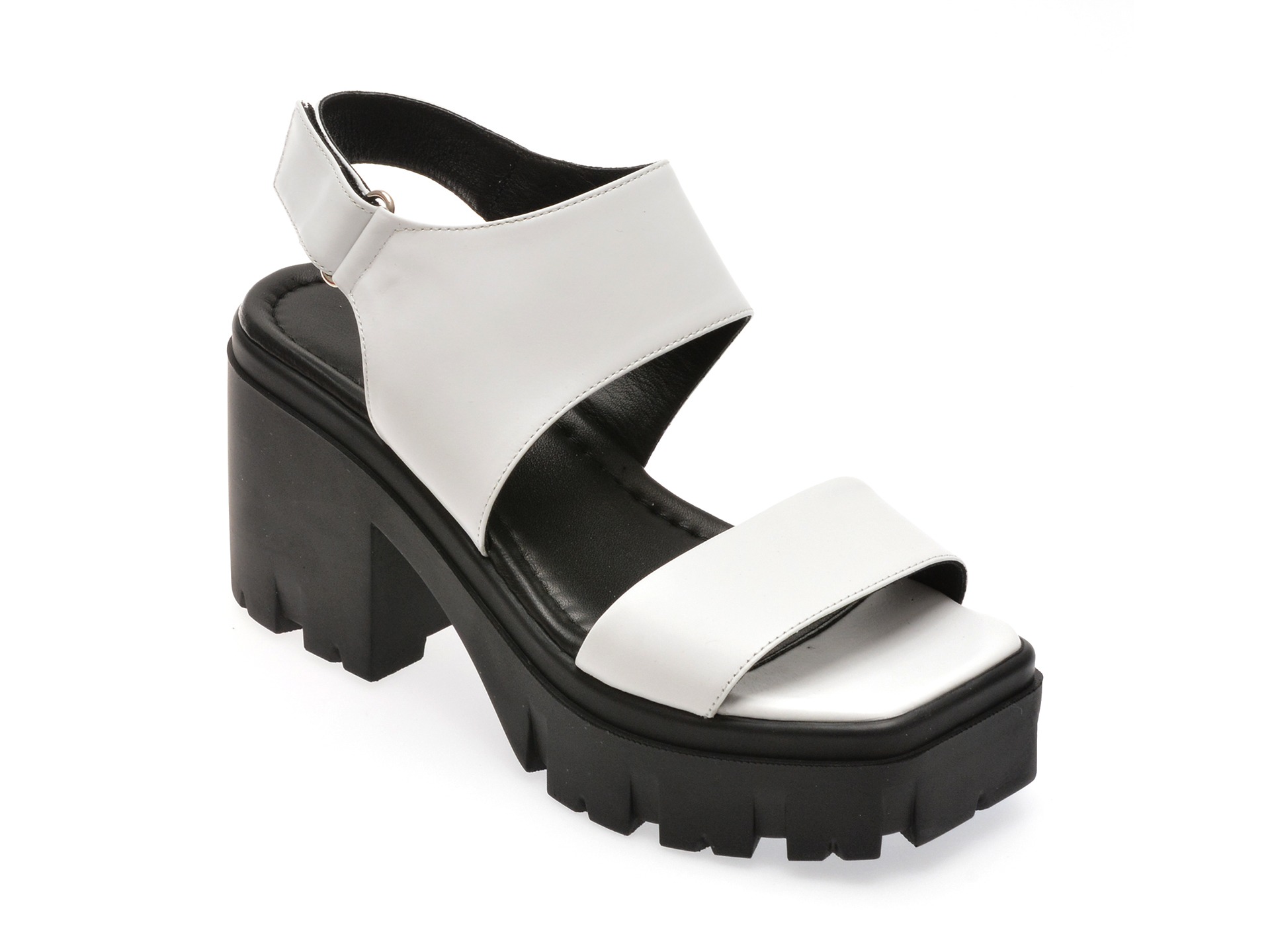 Sandale DONNA CRIS albe, 49634, din piele naturala 1 Sandale DONNA CRIS albe