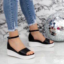 Sandale Dama cu Platforma 2PT3 Negru Mei