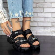Sandale Dama cu Platforma 2WL106 Negru Mei