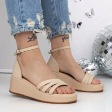 Sandale Dama cu Platforma 3GZ62 Bej | Mei