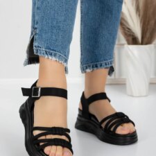 Sandale Dama cu Platforma 3H18 Negru | Mei