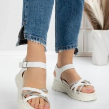 Sandale Dama cu Platforma 3H19 Alb | Mei