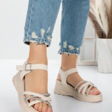 Sandale Dama cu Platforma 3H19 Bej | Mei