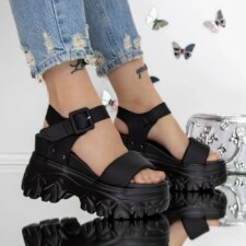 Sandale Dama cu Platforma 3WL207 Negru | Mei