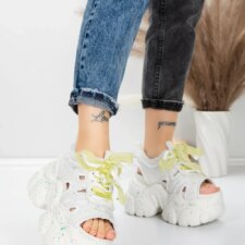 Sandale Dama cu Platforma 569-76 Alb | Mei