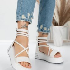 Sandale Dama cu Platforma 5GZ10 Alb | Mei