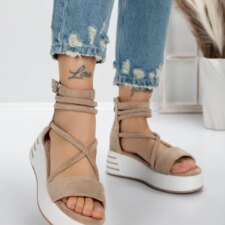 Sandale Dama cu Platforma 5GZ10 Bej | Mei