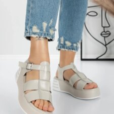 Sandale Dama cu Platforma 5GZ11 Bej | Mei