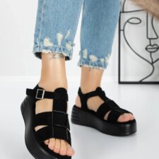 Sandale Dama cu Platforma 5GZ11 Negru | Mei