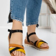 Sandale Dama cu Platforma 5GZ20 Negru | Mei