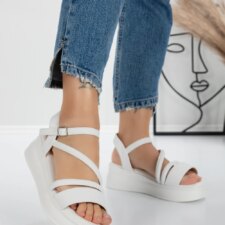 Sandale Dama cu Platforma 5H18 Alb | Mei