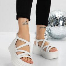 Sandale Dama cu Platforma 5H26 Alb | Mei