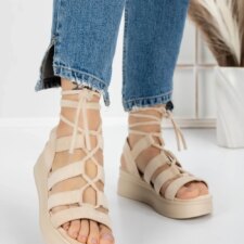 Sandale Dama cu Platforma 5H7 Bej | Mei