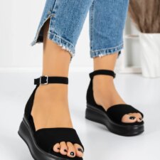 Sandale Dama cu Platforma 5H8 Negru | Mei