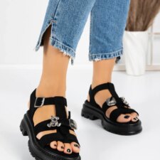 Sandale Dama cu Platforma 5HXS10 Negru | Mei