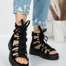 Sandale Dama cu Platforma 5HXS13 Negru | Mei