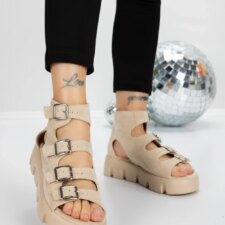 Sandale Dama cu Platforma 5HXS17 Bej | Mei