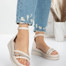 Sandale Dama cu Platforma 5HXS8 Bej | Mei