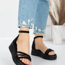 Sandale Dama cu Platforma 5HXS8 Negru | Mei