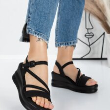 Sandale Dama cu Platforma 5LM1 Negru | Mei