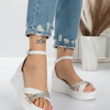 Sandale Dama cu Platforma 5LM3 Alb | Mei